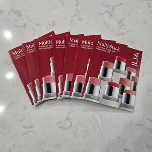 Lot of 7 Ilia Multi-Stick Sample Cards Cheek and Lip Color In The Mood Whisper